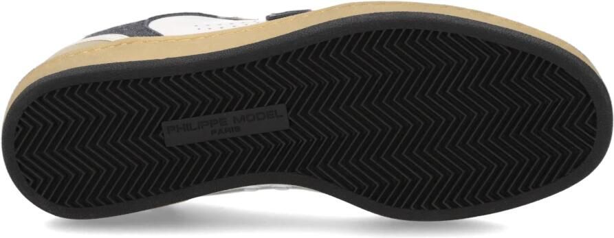 Philippe Model Sneakers PGLD XG01 PGAL LOW WOMAN-MIXAGE GLITTER BLANC NOIR - Foto 5