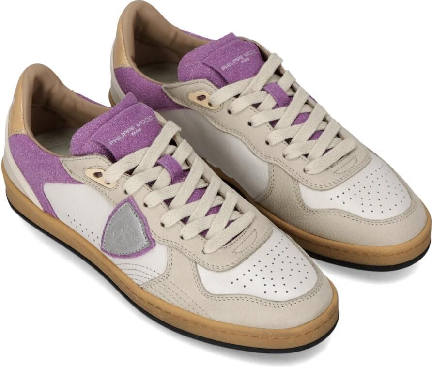 Philippe Model Sneakers PGLD XG03 PGAL LOW WOMAN-MIXAGE GLITTER BLANC FUCSIA - Foto 2