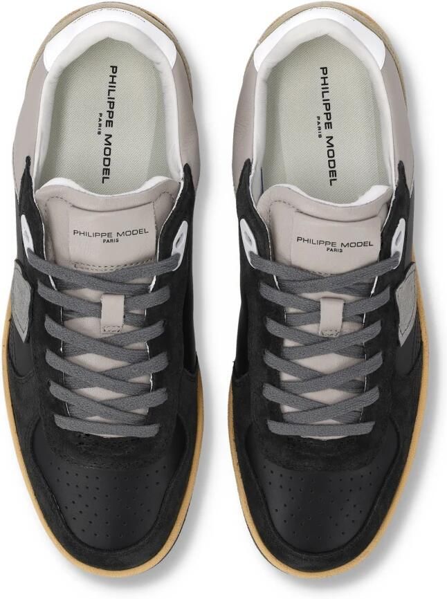 Philippe Model Sneakers PGLU VD07 PGAL LOW MAN-VEAU DAIM NOIR GRIS - Foto 3