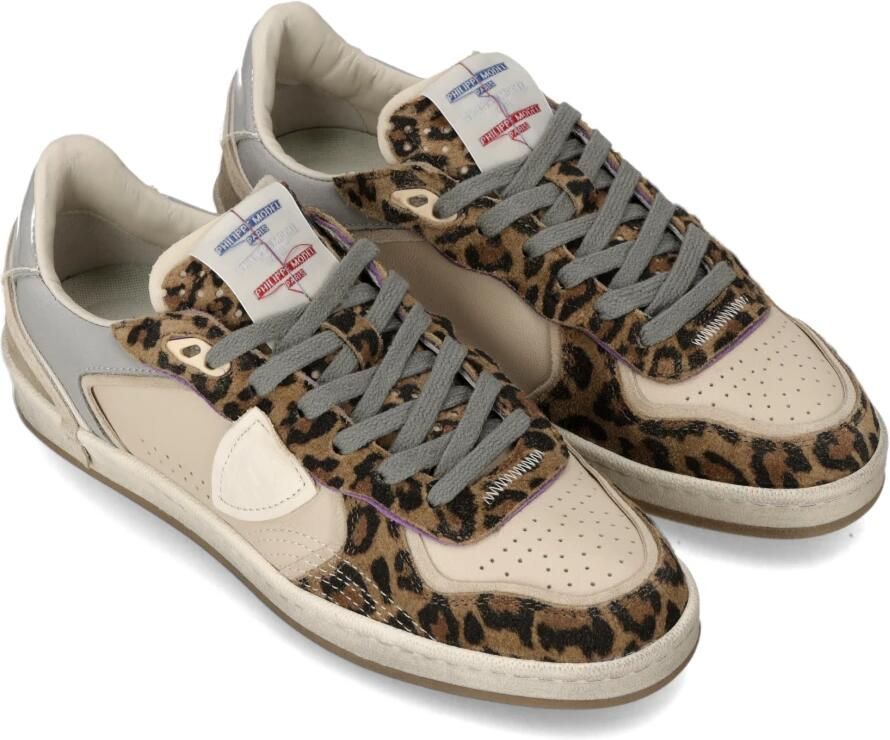 Philippe Model Sneakers PGLD AXE1 PGAL LOW-BEIGE ANIMALIER - Foto 7