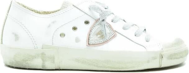 Philippe Model Vintage Leren Sneakers met Geborduurd Zig-Zag Badge White Dames - Foto 13