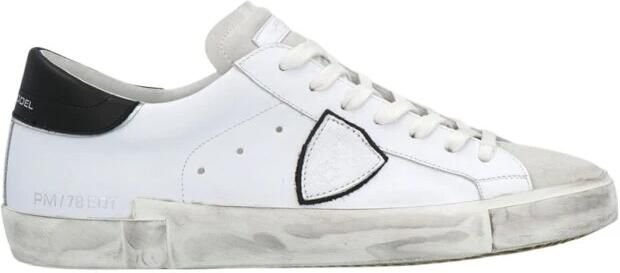 Philippe Model Witte Leren Sneakers met Iconische Details White Heren