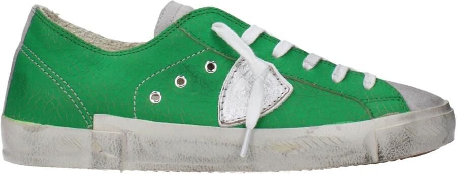 Philippe Model Groene leren sneakers met vintage stijl - Foto 3