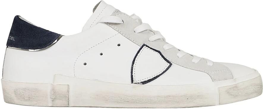 Philippe Model Witte Marineblauwe Sneakers Ronde Neus Ontwerp White Heren - Foto 7