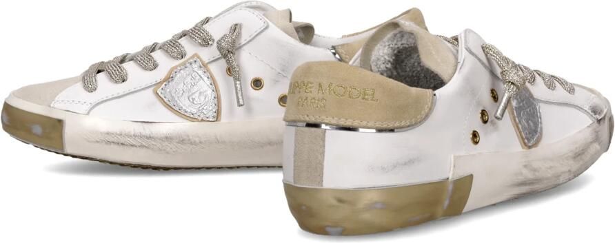 Philippe Model Witte Veterschoenen met Distressed Finish White Dames - Foto 5