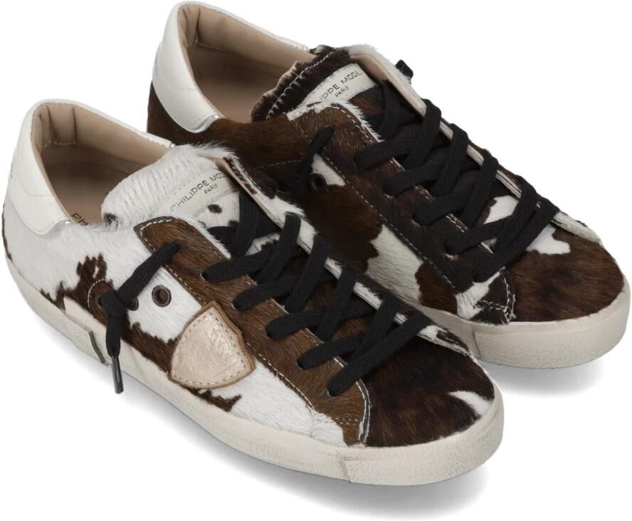 PHILIPPE MODEL Lage Sneakers Dames Prsx Low Woman Ponyhair Bruin - Foto 11