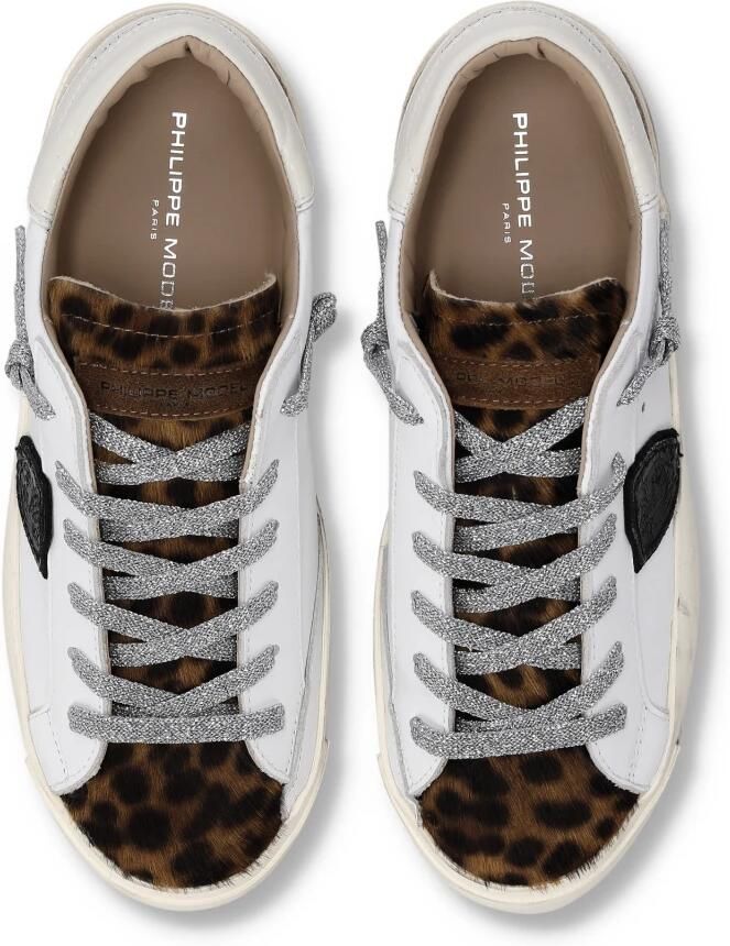 Philippe Model Sneakers PRLD VXA2 PRSX LOW WOMAN-VEAU MIXAGE ANIMALIER BLANC - Foto 4