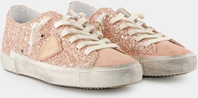 Philippe Model Roze Canvas Lage Sneakers