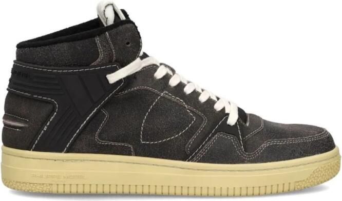 Philippe Model Hoge Sneakers LGMU CR02 LA GRANDE MID-CRACKLE NOIR