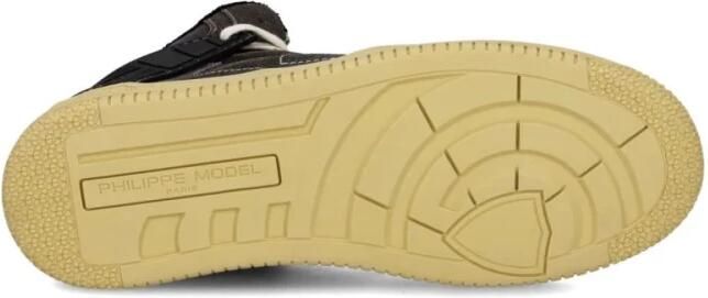 Philippe Model Hoge Sneakers LGMU CR02 LA GRANDE MID-CRACKLE NOIR