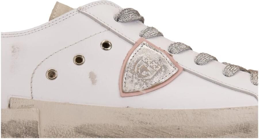 Philippe Model Vernielde Logo Sneaker Gemaakt in Italië White Dames