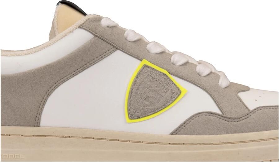 Philippe Model Witte Leren Herensneakers Klassieke Stijl en Comfort White Heren