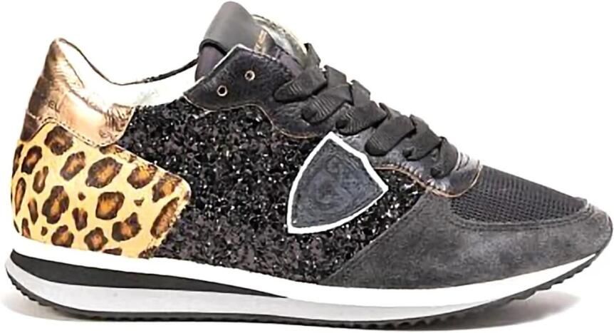 Philippe Model Tropez X Leo sneaker met suède en glitter details - Foto 2