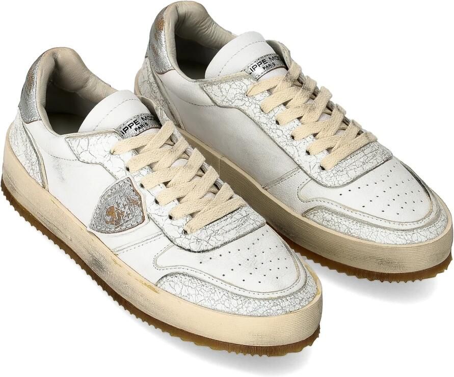PHILIPPE MODEL Lage Sneakers Dames Nice Low Woman Leer Wit - Foto 3