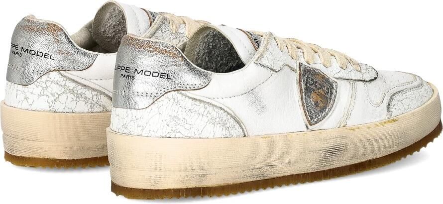 PHILIPPE MODEL Lage Sneakers Dames Nice Low Woman Leer Wit - Foto 5