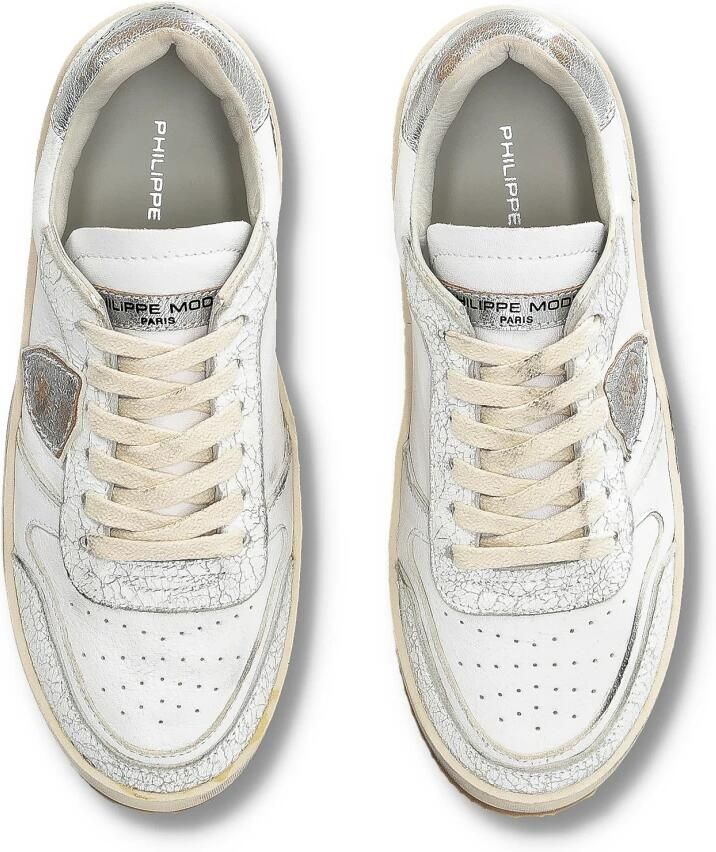 PHILIPPE MODEL Lage Sneakers Dames Nice Low Woman Leer Wit - Foto 4