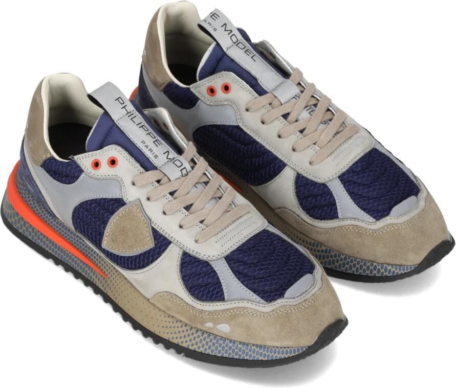 Philippe Model Lage Sneakers OYLU NR02 OLYMPIQUE LOW-BLEU GRIS - Foto 2