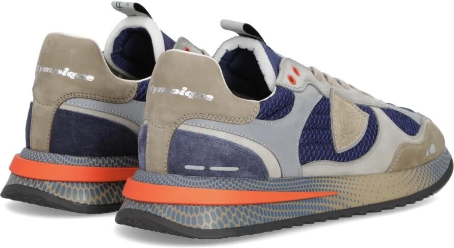 Philippe Model Lage Sneakers OYLU NR02 OLYMPIQUE LOW-BLEU GRIS - Foto 4