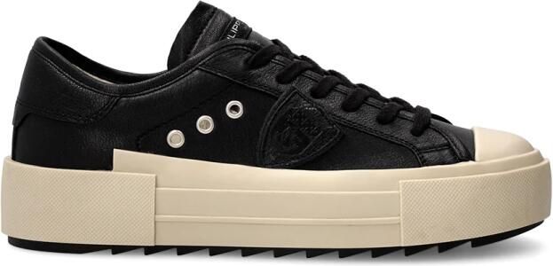 Philippe Model Lage Haute Sneakers Effen Patroon Veters Black Dames