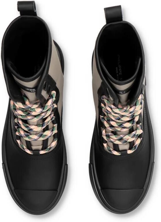 Philippe Model Hoge Top Sneaker Beige Zwart Vrouwen Brown Dames - Foto 4