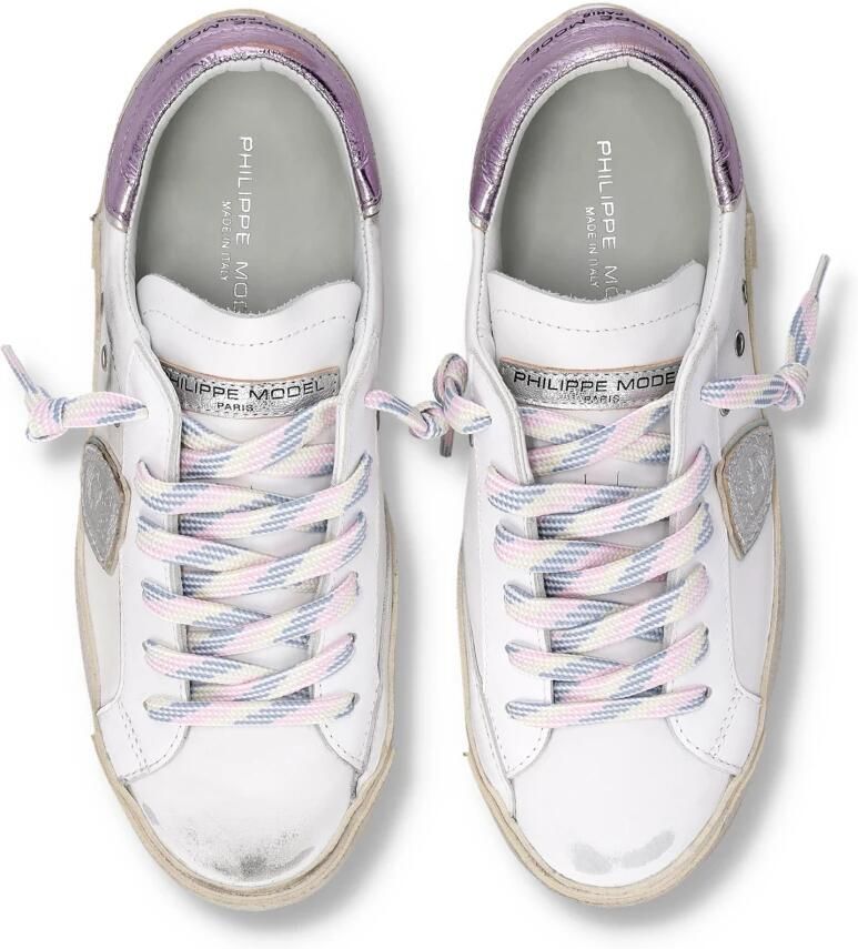 Philippe Model Witte Roze Leren Sneakers Aw25 - Foto 3