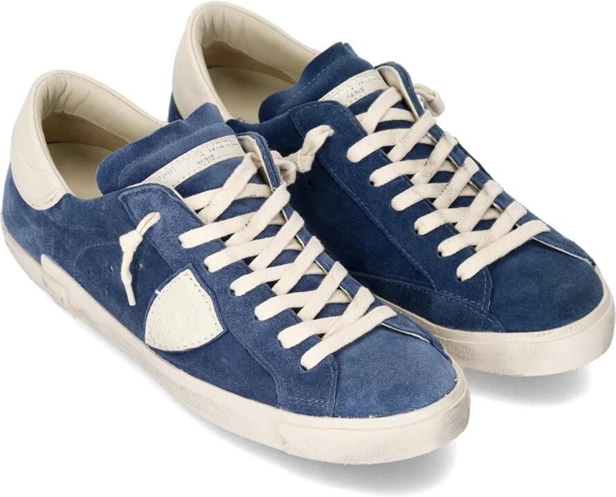 Philippe Model Blauwe Suède Sneakers met Boter Details - Foto 2