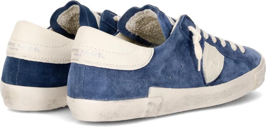 Philippe Model Blauwe Suède Sneakers met Boter Details - Foto 5
