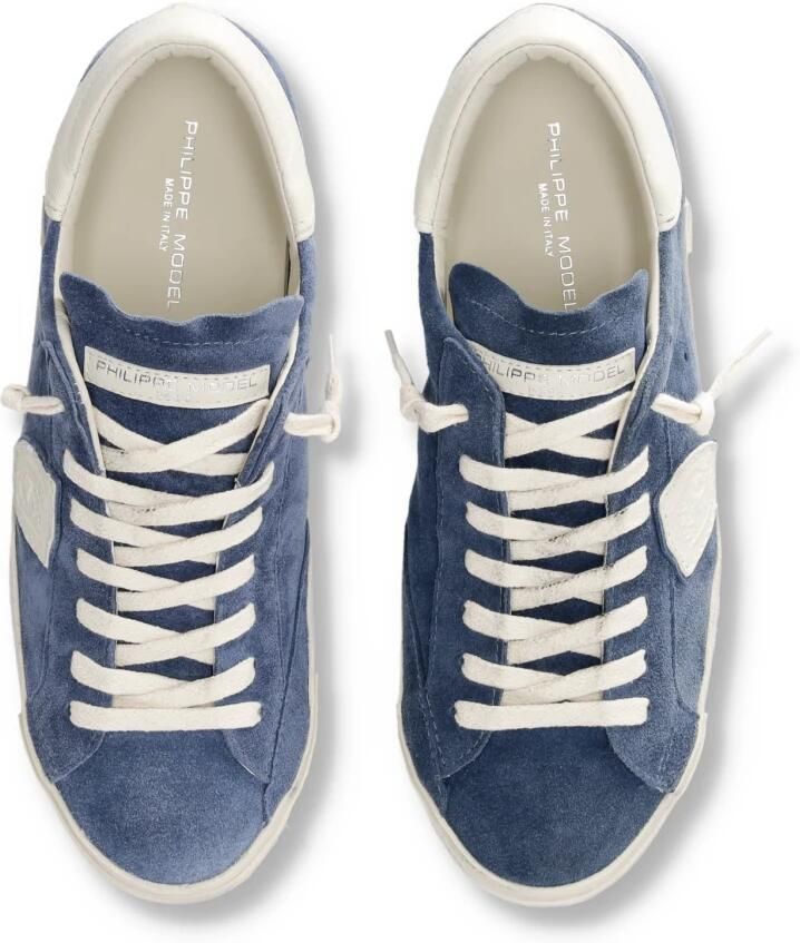 Philippe Model Blauwe Suède Sneakers met Boter Details - Foto 3