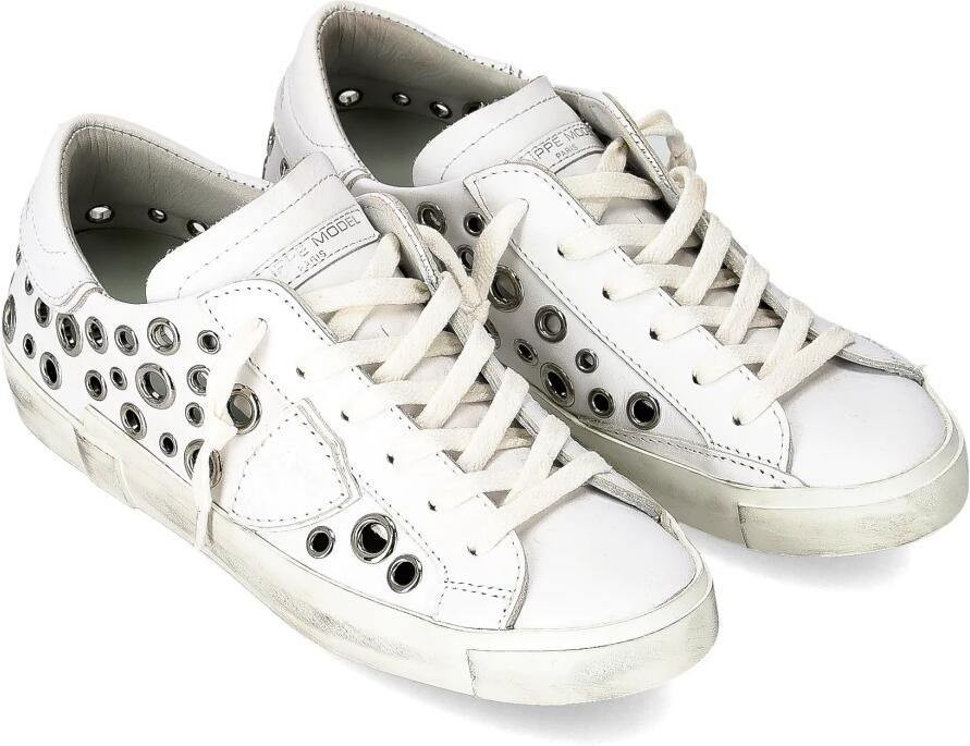 Philippe Model Witte Leren Sneakers Vintage Stijl White Dames - Foto 3