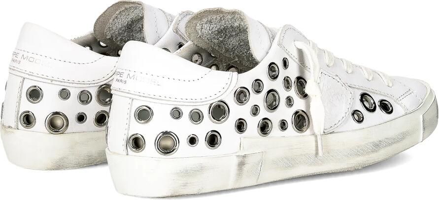 Philippe Model Witte Leren Sneakers Vintage Stijl White Dames - Foto 4