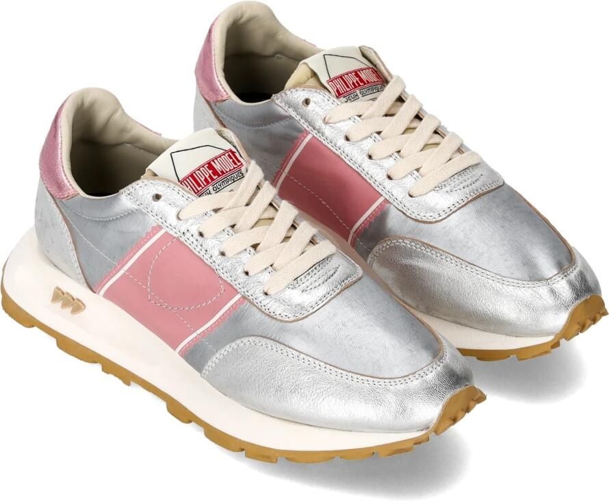 Philippe Model Low-Top Sneakers Tour Low Vintage Metal Argent Rose Sneaker in zilver