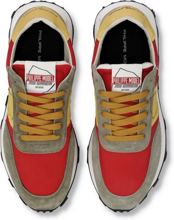 Philippe Model Lage Sneakers TILU WP13 TOUR LOW-MONDIAL VINTAGE POP ROUGE MILI - Foto 3