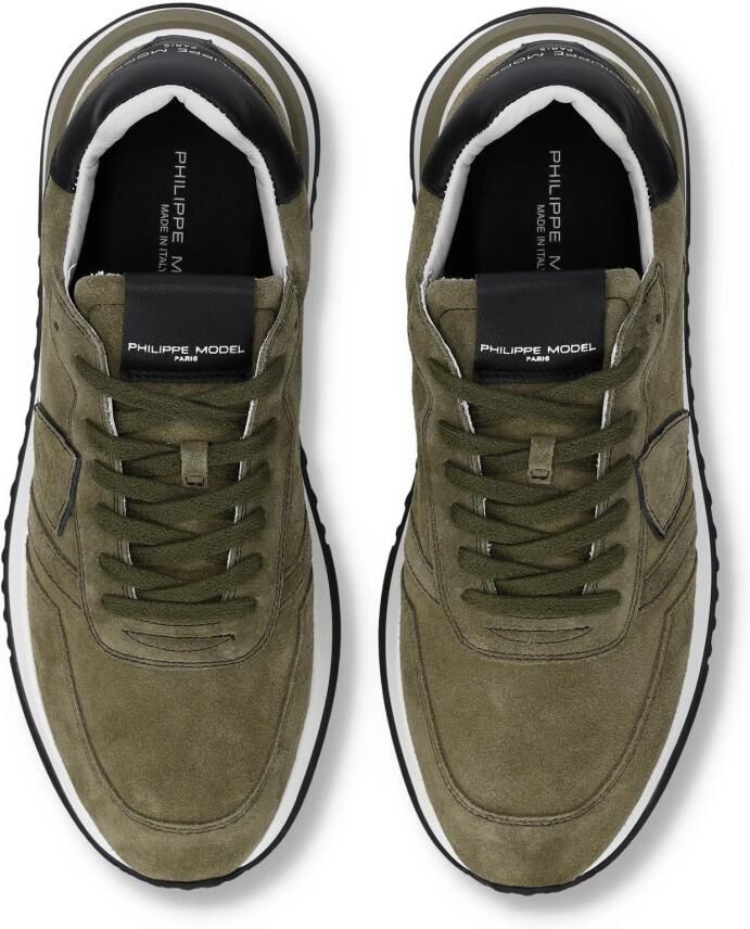 PHILIPPE MODEL Lage Sneakers Heren Tropez 2.1 Low Man Suède Groen - Foto 3