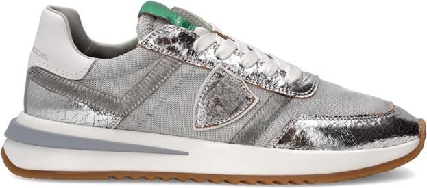PHILIPPE MODEL Lage Sneakers Dames Tropez 2.1 Low Leer Zilver