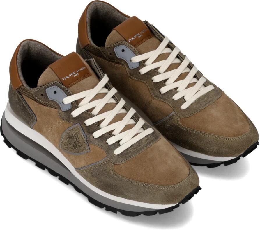 PHILIPPE MODEL Lage Sneakers Heren Tropez Haute Low Man Suède Taupe