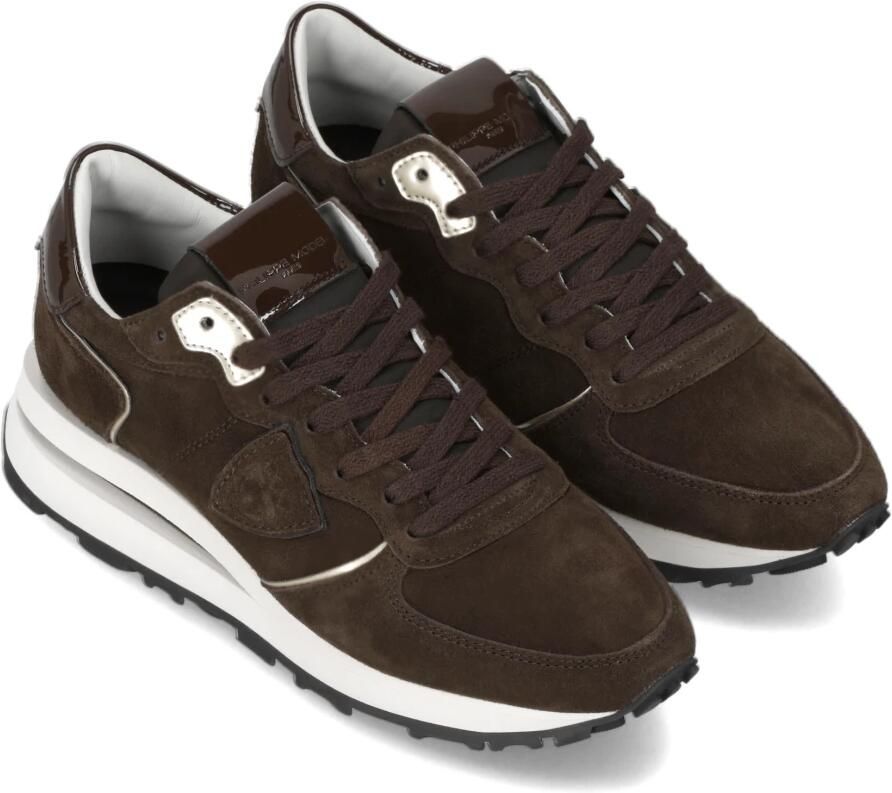 PHILIPPE MODEL Lage Sneakers Dames Tropez Haute Low Woman Suède Bruin - Foto 2
