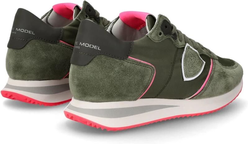 Philippe Model Bekijk hier de Tzld- Tropez X WN29 MONDIAL NEON-MILITAIRE van by SHUZ sneakers lage-sneakers dames WN29 MONDIAL NEON-MILITAIRE Suede Comb - Foto 4