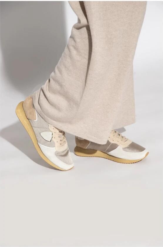 Philippe Model Stijlvolle lage top sneakers in grijs bruin en wit - Foto 3