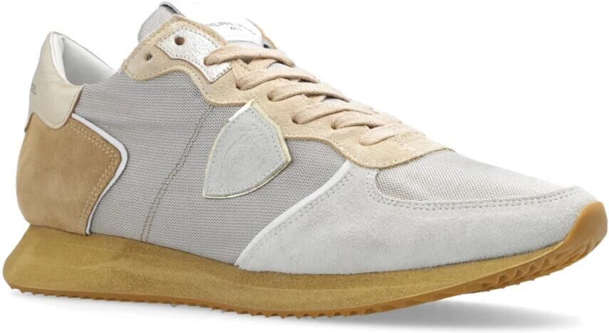 Philippe Model Stijlvolle lage top sneakers in grijs bruin en wit - Foto 6