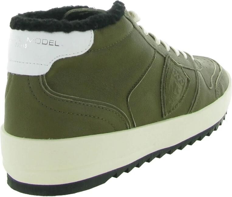 Philippe Model Stijlvolle Mid-Top Schoenen Green Heren - Foto 2