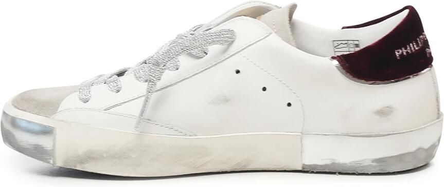 Philippe Model Suède Veterschoenen Wit Bordeaux - Foto 2