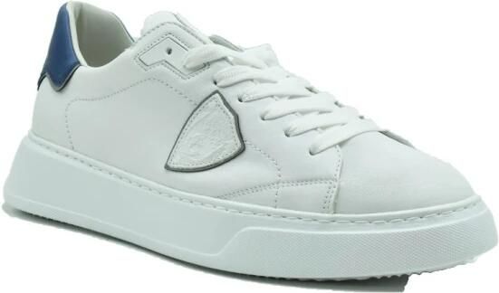 Philippe Model Witte Leren Sneakers Dikke Rubberen Zool White Heren