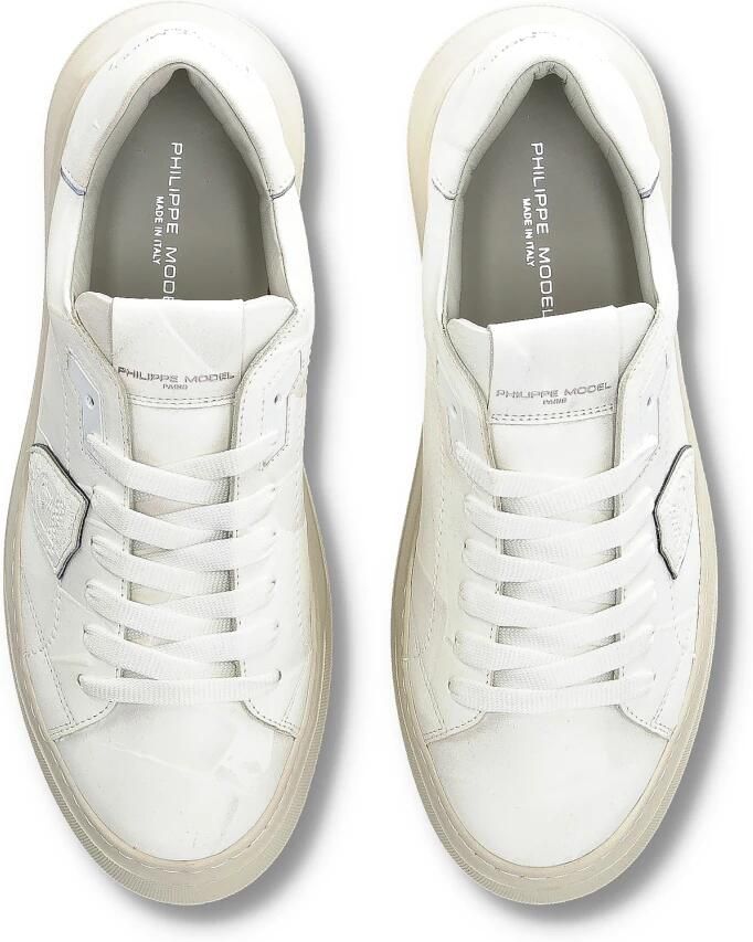 Philippe Model Leren sneakers met logoplaatje White Heren - Foto 3