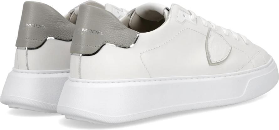 Philippe Model Sneakers BTLU VZ02 TEMPLE LOW MAN-VEAU CERF BLANC GRIS - Foto 4