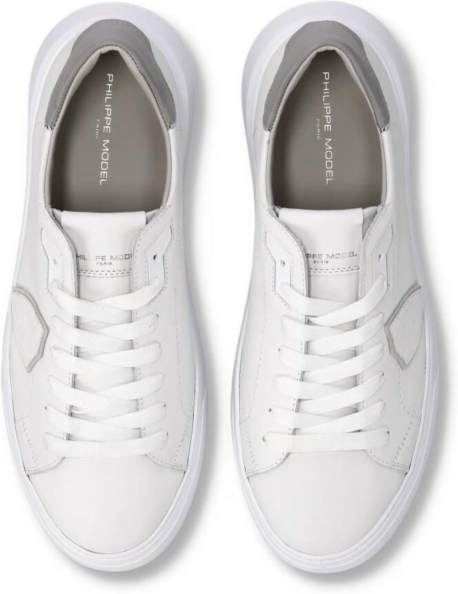 Philippe Model Sneakers BTLU VZ02 TEMPLE LOW MAN-VEAU CERF BLANC GRIS - Foto 3