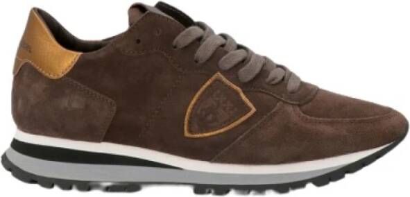 Philippe Model Tricolor Suède Sneakers met Katoenen Veters