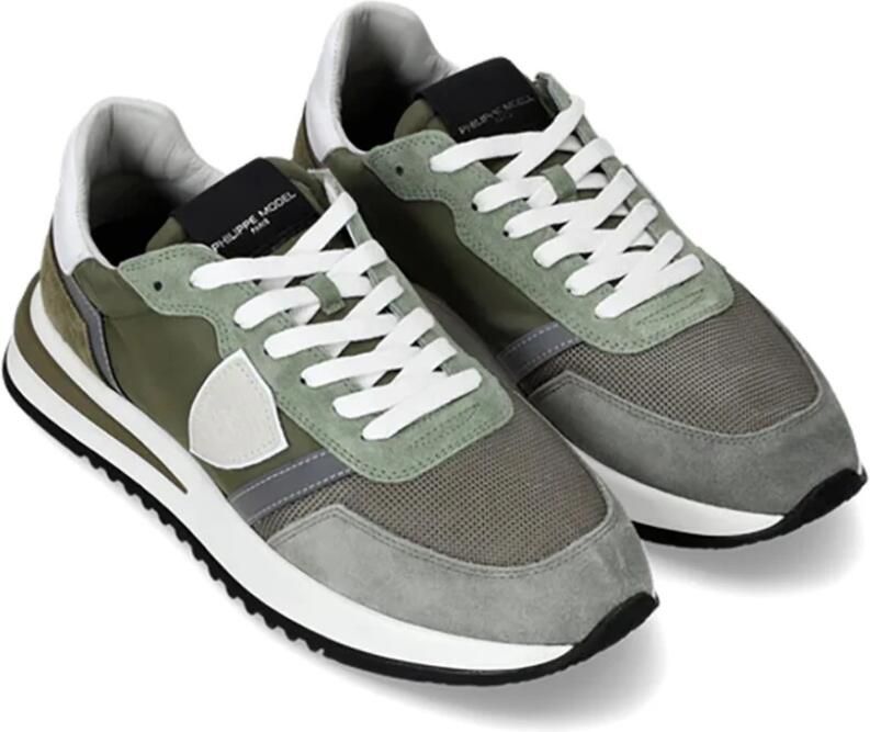 Philippe Model Blauwe Nylon Sneakers met Suède Details Multicolor Heren - Foto 2
