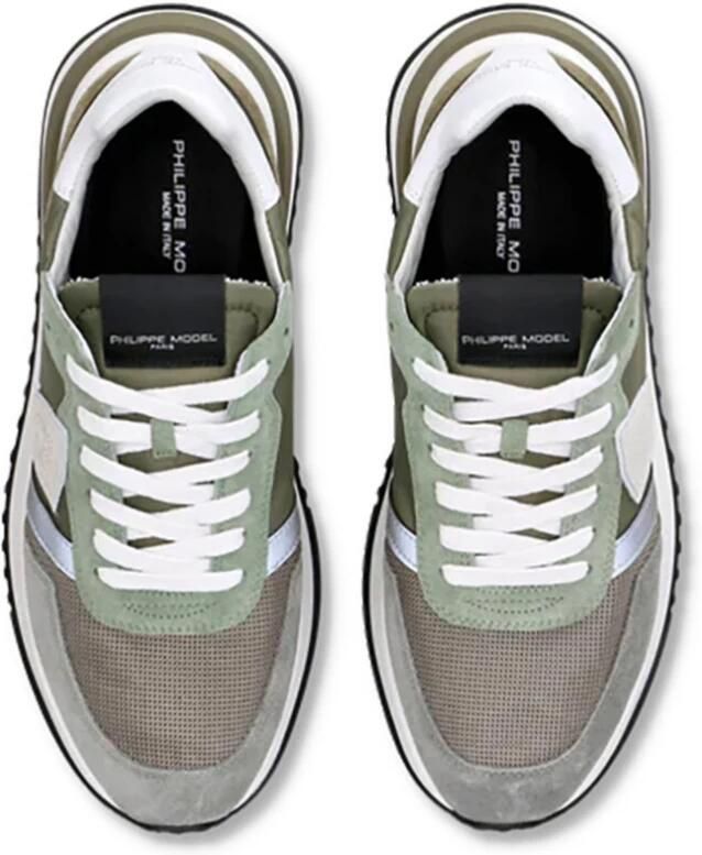 Philippe Model Blauwe Nylon Sneakers met Suède Details Multicolor Heren - Foto 3