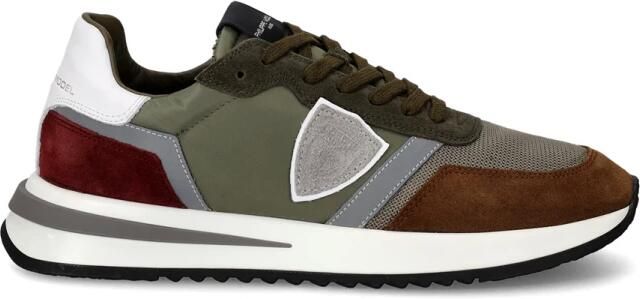 Philippe Model Heren Sneakers Paris Tylu W017 Groen Bruin Green