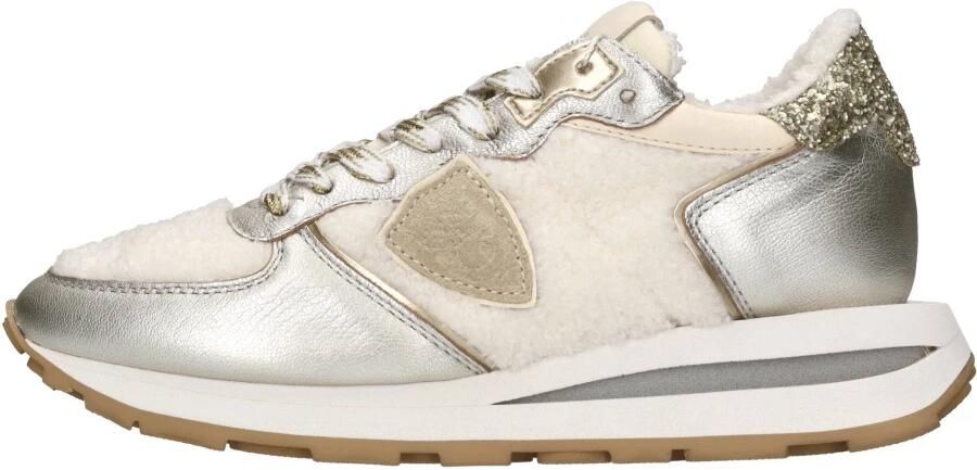 PHILIPPE MODEL Lage Sneakers Dames Tropez Haute Low Woman Textiel Beige - Foto 4